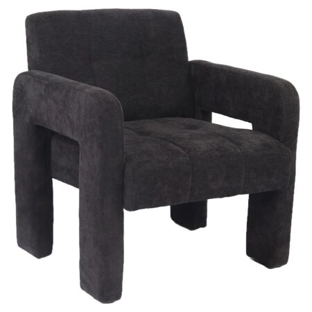 Πολυθρόνα ArteLibre VELORA Γκρι Σκούρο Ύφασμα/Ξύλο 75x68x69cm