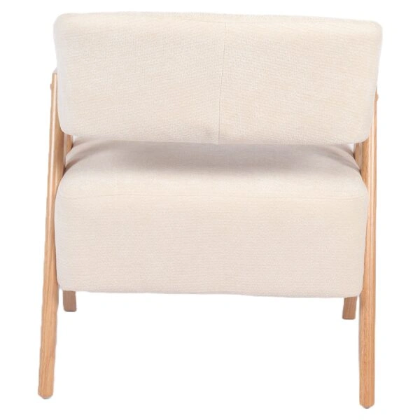 Πολυθρόνα ArteLibre BARTON Μπεζ Ύφασμα/Ξύλο 74x67x66cm