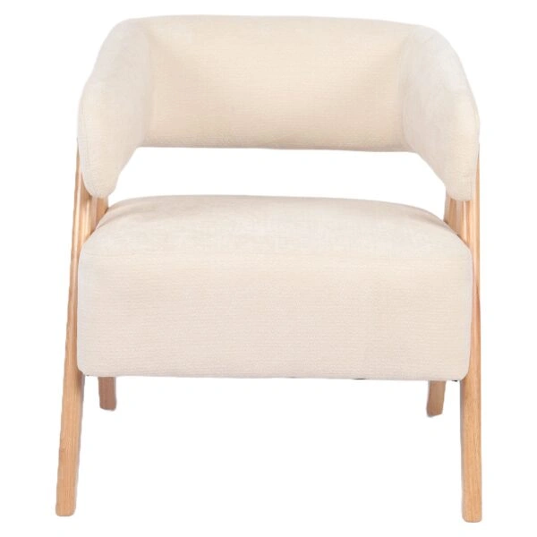 Πολυθρόνα ArteLibre BARTON Μπεζ Ύφασμα/Ξύλο 74x67x66cm