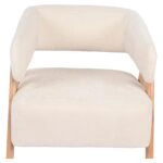 Πολυθρόνα ArteLibre BARTON Μπεζ Ύφασμα/Ξύλο 74x67x66cm