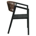 Πολυθρόνα Κήπου ArteLibre FIJI Μαύρο/Φυσικό Αλουμίνιο/Rattan 56x60x78cm