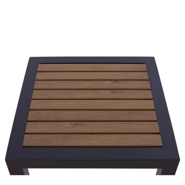 Τραπέζι Κήπου ArteLibre LOMBOK Ανθρακί/Καρυδί Αλουμίνιο/Polywood 45x45x45.5cm