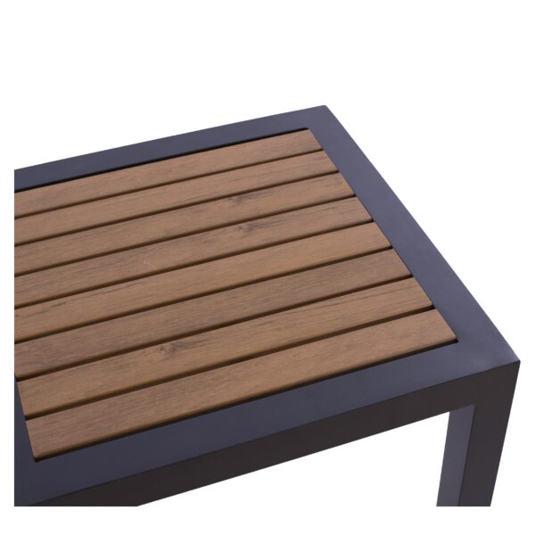 Τραπέζι Κήπου ArteLibre LOMBOK Ανθρακί/Καρυδί Αλουμίνιο/Polywood 45x45x45.5cm