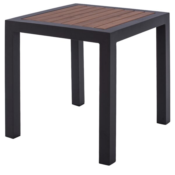 Τραπέζι Κήπου ArteLibre LOMBOK Ανθρακί/Καρυδί Αλουμίνιο/Polywood 45x45x45.5cm