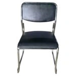 Καρέκλα Επισκέπτη ArteLibre LUCENTRA Μαύρο/Ασημί PU/Μέταλλο 51x49x79cm