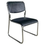 Καρέκλα Επισκέπτη ArteLibre LUCENTRA Μαύρο/Ασημί PU/Μέταλλο 51x49x79cm