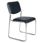 Καρέκλα Επισκέπτη ArteLibre LUCENTRA Μαύρο/Ασημί PU/Μέταλλο 51x49x79cm