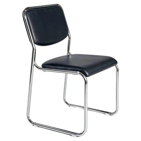 Καρέκλα Επισκέπτη ArteLibre LUCENTRA Μαύρο/Ασημί PU/Μέταλλο 51x49x79cm