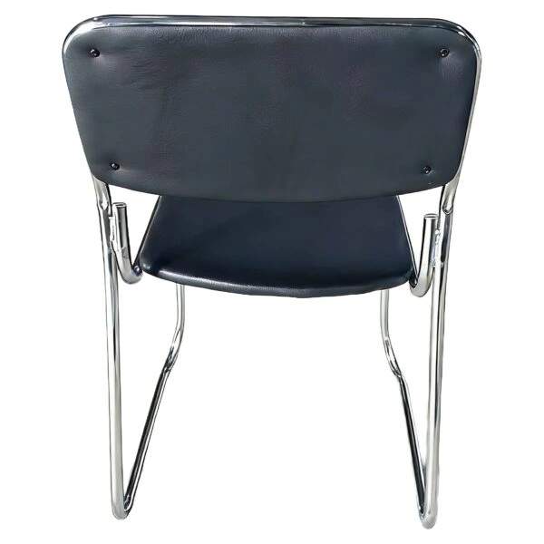 Καρέκλα Επισκέπτη ArteLibre LUCENTRA Μαύρο/Ασημί PU/Μέταλλο 51x49x79cm