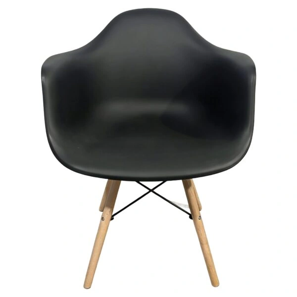 Καρέκλα ArteLibre ECLORA Μαύρο/Φυσικό PP/Ξύλο/Μέταλλο 63x58x78cm