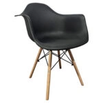 Καρέκλα ArteLibre ECLORA Μαύρο/Φυσικό PP/Ξύλο/Μέταλλο 63x58x78cm