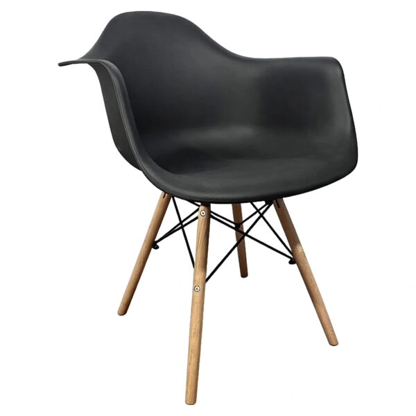 Καρέκλα ArteLibre ECLORA Μαύρο/Φυσικό PP/Ξύλο/Μέταλλο 63x58x78cm