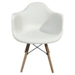 Καρέκλα ArteLibre ECLORA Λευκό/Φυσικό PP/Ξύλο/Μέταλλο 63x58x78cm