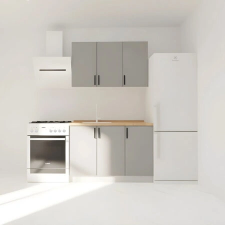 Κουζίνα Modest Σετ 4 Κουτιών Γκρι Άνω Κουτιά 120cm Κάτω 120cm