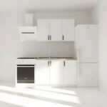 Κουζίνα Modest Σετ 4 Κουτιών Λευκή Άνω Κουτιά 120cm Κάτω 120cm