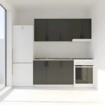 Κουζίνα Modest Σετ 5 Κουτιών Ανθρακί Άνω Κουτιά 170cm Κάτω 110cm