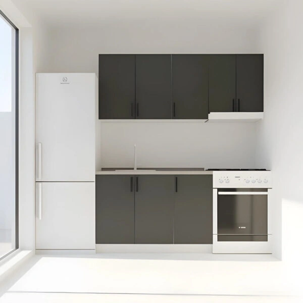 Κουζίνα Modest Σετ 5 Κουτιών Ανθρακί Άνω Κουτιά 170cm Κάτω 110cm