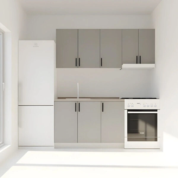 Κουζίνα Modest Σετ 5 Κουτιών Γκρι Άνω Κουτιά 170cm Κάτω 110cm