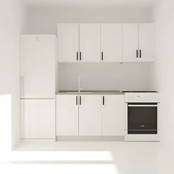 Κουζίνα Modest Σετ 5 Κουτιών Λευκή Άνω Κουτιά 170cm Κάτω 110cm