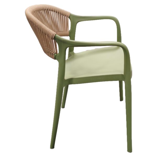 Πολυθρόνα Κήπου ArteLibre SERAYA Πράσινο/Φυσικό PP/Σχοινί 54x56.5x81cm