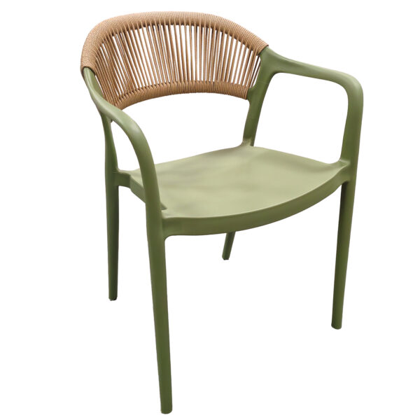 Πολυθρόνα Κήπου ArteLibre SERAYA Πράσινο/Φυσικό PP/Σχοινί 54x56.5x81cm
