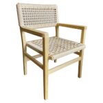 Καρέκλα Επαγγελματική ArteLibre RIVARA Φυσικό Ξύλο/Σχοινί 59x60x86cm