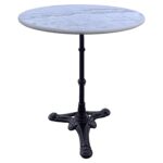 Τραπέζι Κήπου ArteLibre LAPIDERA Λευκό/Μαύρο Μάρμαρο/Μέταλλο Φ60x71cm