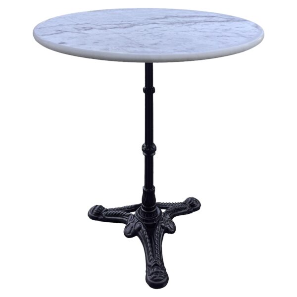 Τραπέζι Κήπου ArteLibre LAPIDERA Λευκό/Μαύρο Μάρμαρο/Μέταλλο Φ60x71cm