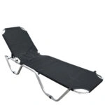 Ξαπλώστρα Παραλίας ArteLibre ADRENOX Μαύρο/Ασημί Αλουμίνιο/Textilene 195x60x30cm
