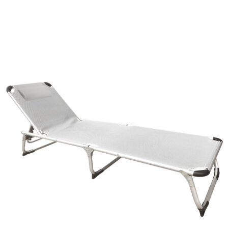 Ξαπλώστρα Παραλίας ArteLibre RENOA Λευκό/Ασημί Αλουμίνιο/Textilene 188x58x28/80cm