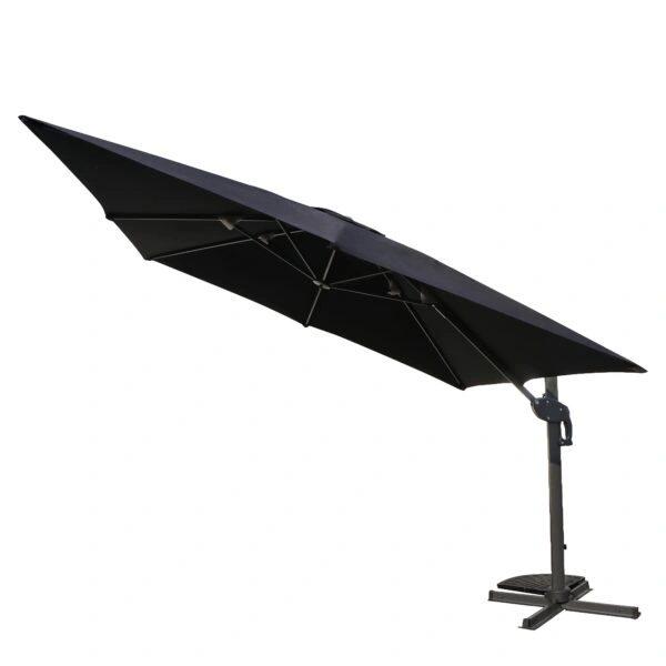 Ομπρέλα Κήπου ArteLibre VALENA Μαύρο/Γκρι Αλουμίνιο/Polyester Φ3x3m