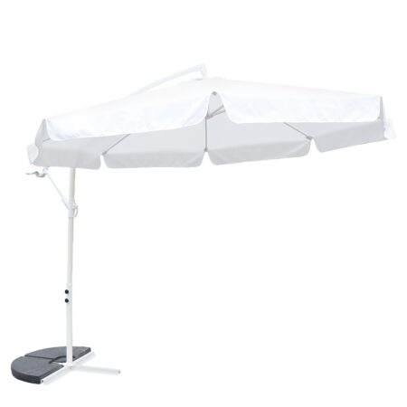 Ομπρέλα Κήπου ArteLibre NORVIA Λευκό/Εκρού Μέταλλο/Polyester Φ3m