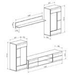 Σύνθετο σαλονιού Saleto  λευκό 230.2x39.6x202.4εκ