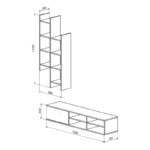 Σύνθετο σαλονιού Sarona  oak 150x35x160εκ