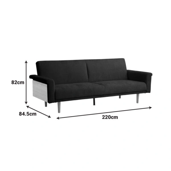 Καναπες-κρεβάτι Flexo  υφασμα ανθρακί 220x84.5x82εκ
