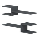 Ραφιέρα τοίχου Galler  ανθρακί 79x19.5x18εκ