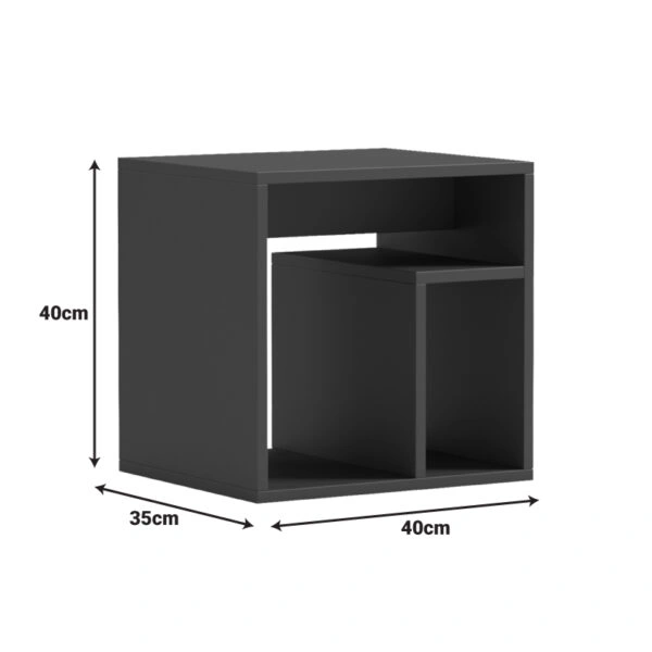 Βοηθητικό τραπέζι Doublo  ανθρακί 40x35x40εκ