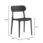 Καρέκλα Amvroan στοιβαζόμενη με UV protection ανθρακί pp 51x49x79.5εκ