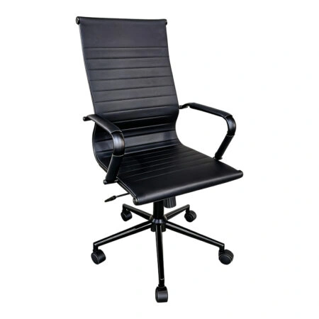 Καρέκλα γραφείου διευθυντή Valter  pu μαύρο 55.5x58x108εκ