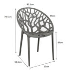 Πολυθρόνα Daren  pp σε ανθρακί απόχρωση 59x60x79,5εκ