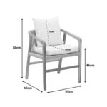 Πολυθρόνα Cuerda  σκελετός teak ξύλο με pe σχοινί σε φυσική απόχρωση 55x60x80εκ