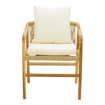 Πολυθρόνα Cuerda  σκελετός teak ξύλο με pe σχοινί σε φυσική απόχρωση 55x60x80εκ