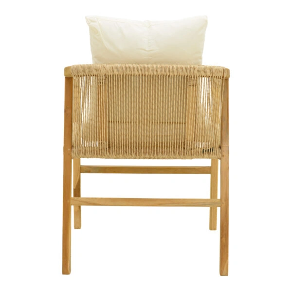 Πολυθρόνα Cuerda  σκελετός teak ξύλο με pe σχοινί σε φυσική απόχρωση 55x60x80εκ