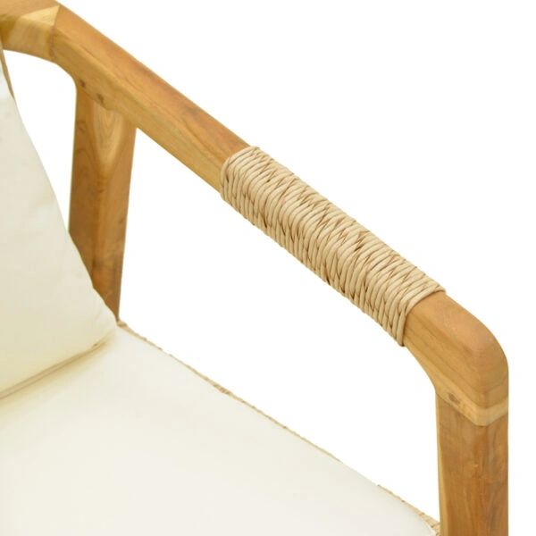 Πολυθρόνα Cuerda  σκελετός teak ξύλο με pe σχοινί σε φυσική απόχρωση 55x60x80εκ