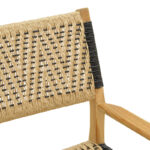 Πολυθρόνα Fermilo σκελετός teak ξύλο με pe σχοινί σε φυσική-μαύρη απόχρωση 55x67x86εκ