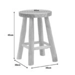 Σκαμπό Sega teak ξύλο σε φυσική απόχρωση Φ30x45εκ