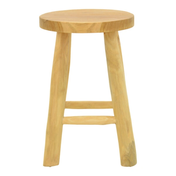 Σκαμπό Sega teak ξύλο σε φυσική απόχρωση Φ30x45εκ