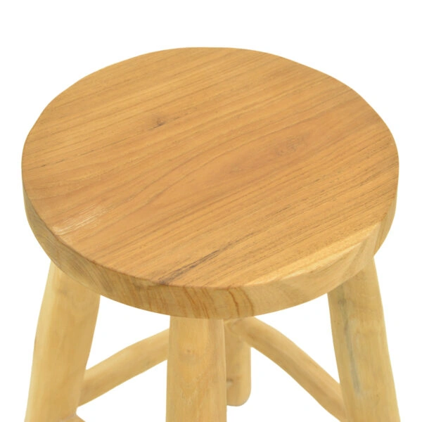 Σκαμπό Sega teak ξύλο σε φυσική απόχρωση Φ30x45εκ