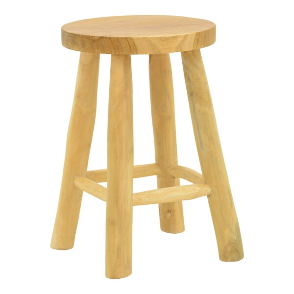 Σκαμπό Sega teak ξύλο σε φυσική απόχρωση Φ30x45εκ