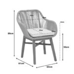 Τραπεζαρία Kalie-Kenda I  σετ 7τεμ σε φυσική-μπεζ απόχρωση Φ120x75εκ